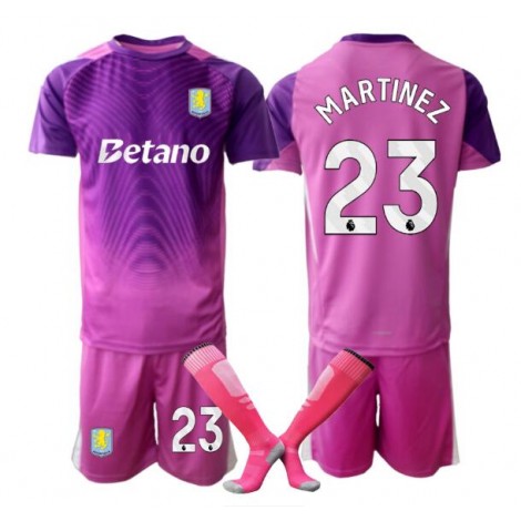 Aston Villa Emiliano Martinez #23 Keeper Derde tenue Kids 2025-26 Korte Mouw (+ Korte broeken)