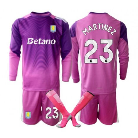 Aston Villa Emiliano Martinez #23 Keeper Derde tenue Kids 2025-26 Lange Mouw (+ Korte broeken)