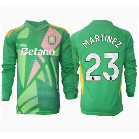 Aston Villa Emiliano Martinez #23 Keeper Thuis tenue 2024-25 Lange Mouw Aston Villa Emiliano Martinez #23 Keeper Thuis tenue 2024-25 Lange Mouw