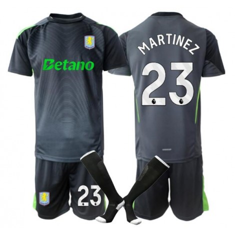 Aston Villa Emiliano Martinez #23 Keeper Thuis tenue Kids 2025-26 Korte Mouw (+ Korte broeken)
