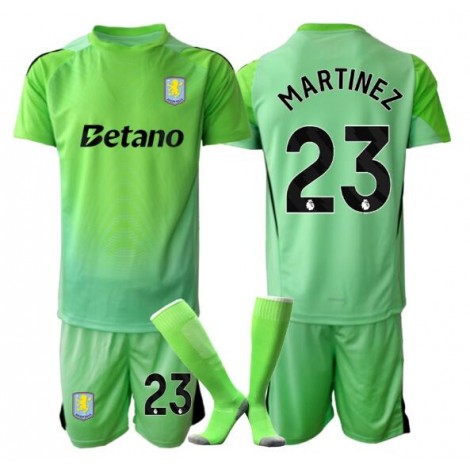 Aston Villa Emiliano Martinez #23 Keeper Uit tenue Kids 2025-26 Korte Mouw (+ Korte broeken)