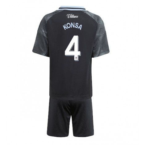 Aston Villa Ezri Konsa #4 Uit tenue Kids 2025-26 Korte Mouw (+ Korte broeken)