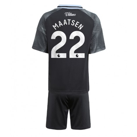 Aston Villa Ian Maatsen #22 Uit tenue Kids 2025-26 Korte Mouw (+ Korte broeken)