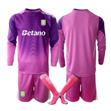 Aston Villa Keeper Derde tenue Kids 2025-26 Lange Mouw (+ Korte broeken)