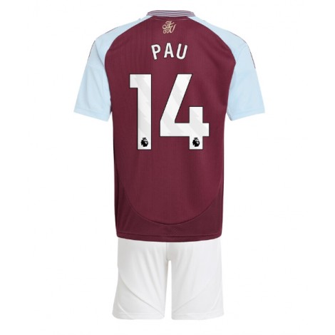 Aston Villa Pau Torres #14 Thuis tenue Kids 2024-25 Korte Mouw (+ Korte broeken)