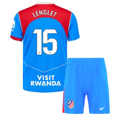 Atletico Madrid Clement Lenglet #15 Derde tenue Kids 2025-26 Korte Mouw (+ Korte broeken)