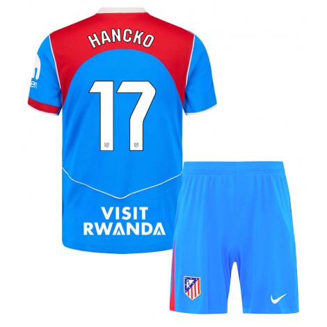 Atletico Madrid David Hancko #17 Derde tenue Kids 2025-26 Korte Mouw (+ Korte broeken)