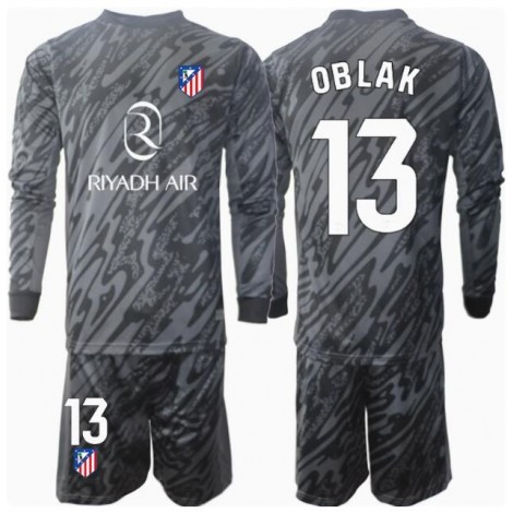 Atletico Madrid Jan Oblak #13 Keeper Thuis tenue Kids 2024-25 Lange Mouw (+ Korte broeken)