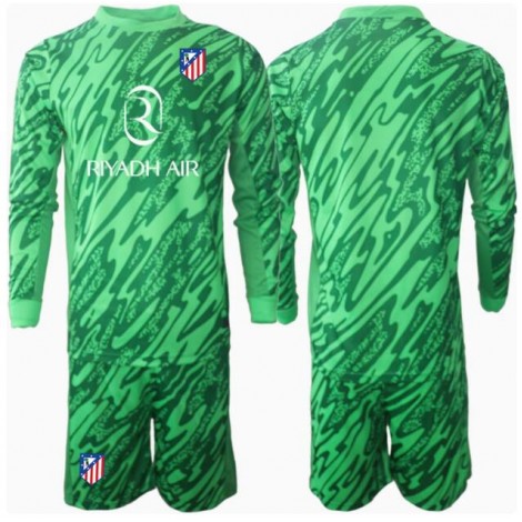 Atletico Madrid Keeper Uit tenue Kids 2024-25 Lange Mouw (+ Korte broeken)