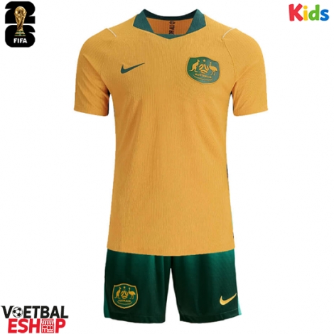 Australië Thuis tenue Kids WK 2026 Korte Mouw (+ Korte broeken)