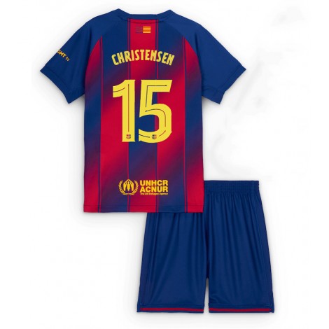 Barcelona Andreas Christensen #15 Thuis tenue Kids 2025-26 Korte Mouw (+ Korte broeken)