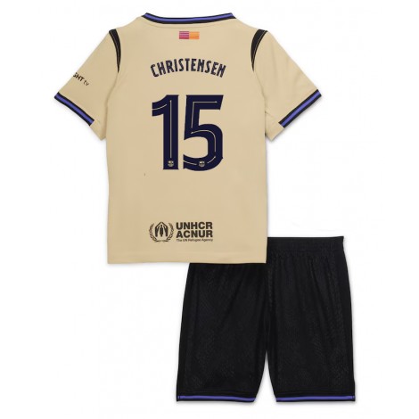 Barcelona Andreas Christensen #15 Uit tenue Kids 2025-26 Korte Mouw (+ Korte broeken)