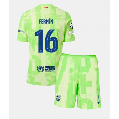 Barcelona Fermin Lopez #16 Derde tenue Kids 2024-25 Korte Mouw (+ Korte broeken)