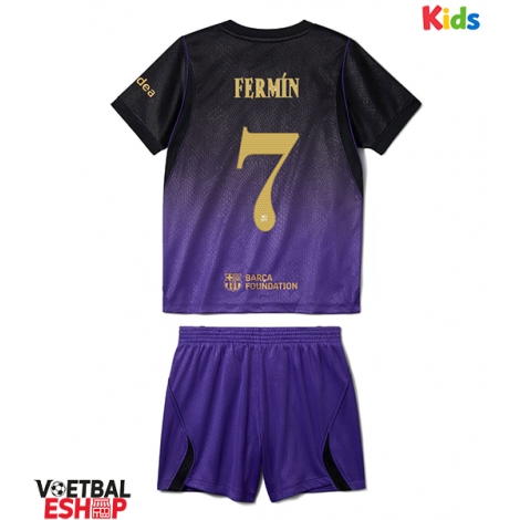 Barcelona Fermin Lopez #7 Uit tenue Kids 2026-27 Korte Mouw (+ Korte broeken)