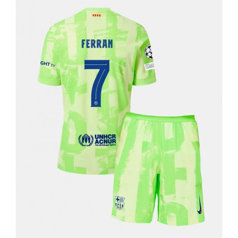 Barcelona Ferran Torres #7 Derde tenue Kids 2024-25 Korte Mouw (+ Korte broeken)