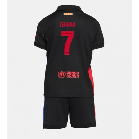Barcelona Ferran Torres #7 Uit tenue Kids 2024-25 Korte Mouw (+ Korte broeken)