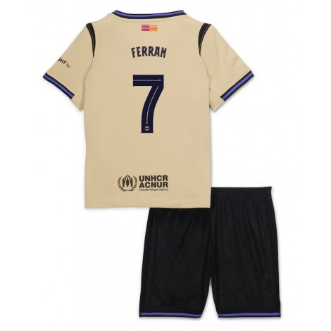 Barcelona Ferran Torres #7 Uit tenue Kids 2025-26 Korte Mouw (+ Korte broeken)