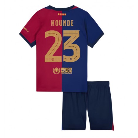 Barcelona Jules Kounde #23 Thuis tenue Kids 2024-25 Korte Mouw (+ Korte broeken)