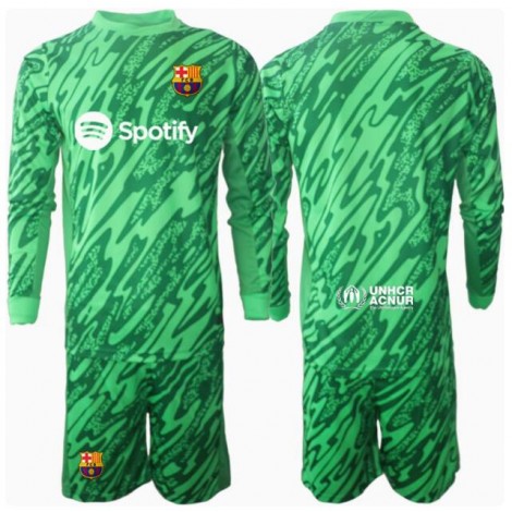 Barcelona Keeper Uit tenue Kids 2024-25 Lange Mouw (+ Korte broeken)