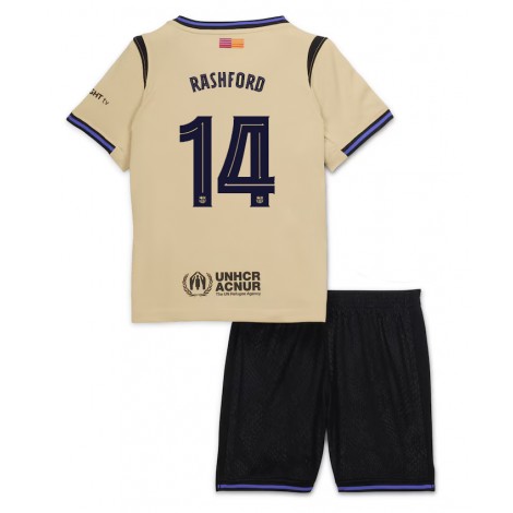 Barcelona Marcus Rashford #14 Uit tenue Kids 2025-26 Korte Mouw (+ Korte broeken)