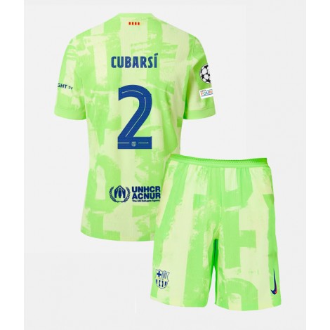 Barcelona Pau Cubarsi #2 Derde tenue Kids 2024-25 Korte Mouw (+ Korte broeken)