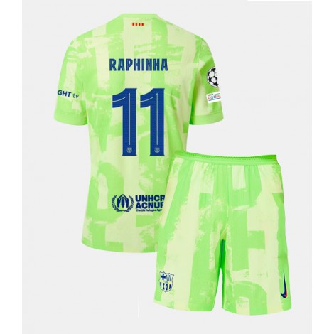 Barcelona Raphinha Belloli #11 Derde tenue Kids 2024-25 Korte Mouw (+ Korte broeken)