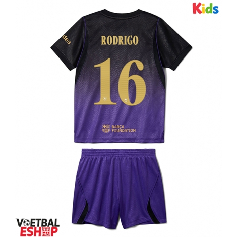 Barcelona Rodri Hernandez #16 Uit tenue Kids 2026-27 Korte Mouw (+ Korte broeken)