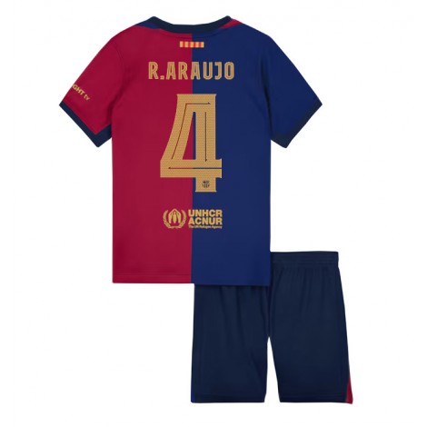 Barcelona Ronald Araujo #4 Thuis tenue Kids 2024-25 Korte Mouw (+ Korte broeken)