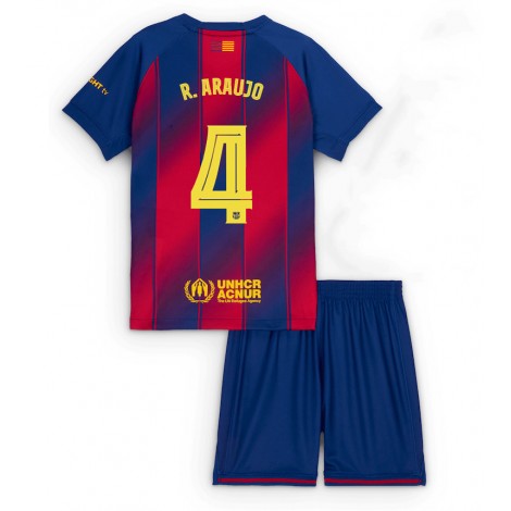 Barcelona Ronald Araujo #4 Thuis tenue Kids 2025-26 Korte Mouw (+ Korte broeken)