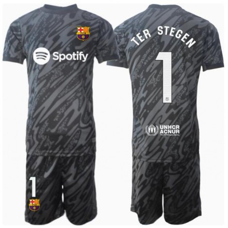 Barcelona Ter Stegen #1 Keeper Derde tenue Kids 2024-25 Korte Mouw (+ Korte broeken)