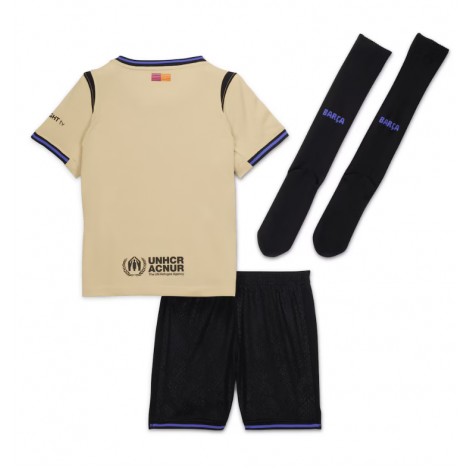 Barcelona Uit tenue Kids 2025-26 Korte Mouw (+ Korte broeken)