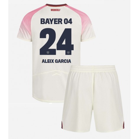 Bayer Leverkusen Aleix Garcia #24 Uit tenue Kids 2025-26 Korte Mouw (+ Korte broeken)