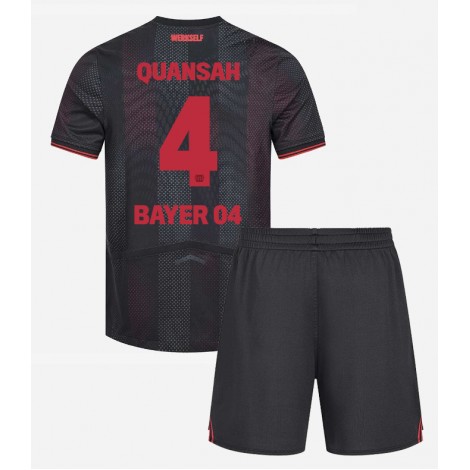 Bayer Leverkusen Jarell Quansah #4 Thuis tenue Kids 2025-26 Korte Mouw (+ Korte broeken)