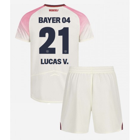Bayer Leverkusen Lucas Vazquez #21 Uit tenue Kids 2025-26 Korte Mouw (+ Korte broeken)