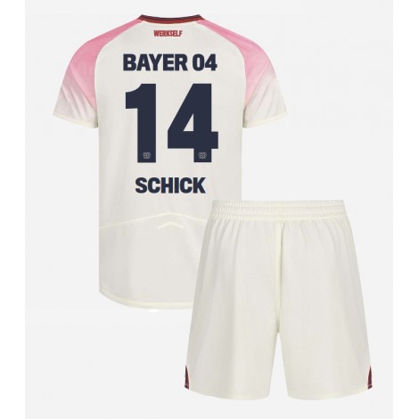 Bayer Leverkusen Patrik Schick #14 Uit tenue Kids 2025-26 Korte Mouw (+ Korte broeken)