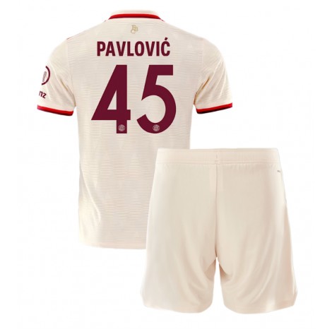 Bayern Munich Aleksandar Pavlovic #45 Derde tenue Kids 2024-25 Korte Mouw (+ Korte broeken)