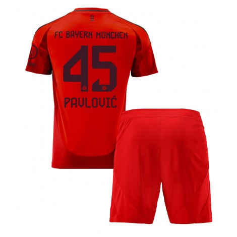 Bayern Munich Aleksandar Pavlovic #45 Thuis tenue Kids 2024-25 Korte Mouw (+ Korte broeken)