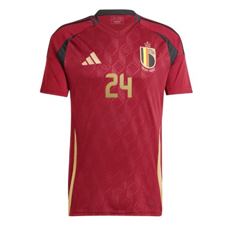 België Amadou Onana #24 Thuis tenue EK 2024 Korte Mouw België Amadou Onana #24 Thuis tenue EK 2024 Korte Mouw