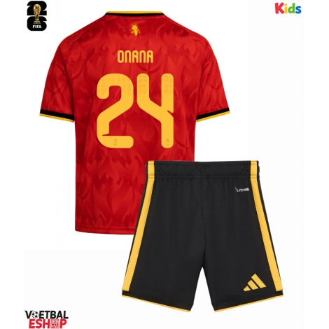 België Amadou Onana #24 Thuis tenue Kids WK 2026 Korte Mouw (+ Korte broeken)