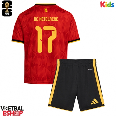 België Charles De Ketelaere #17 Thuis tenue Kids WK 2026 Korte Mouw (+ Korte broeken)