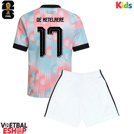 België Charles De Ketelaere #17 Uit tenue Kids WK 2026 Korte Mouw (+ Korte broeken)