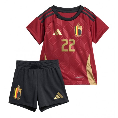 België Jeremy Doku #22 Thuis tenue Kids EK 2024 Korte Mouw (+ Korte broeken)