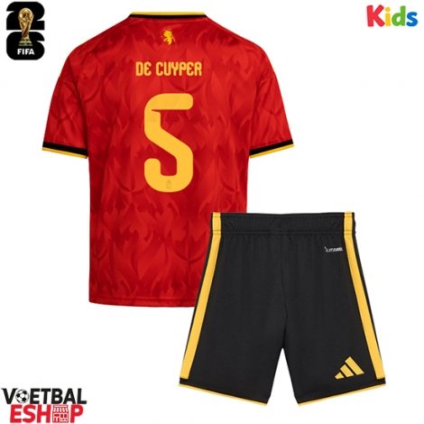 België Maxim De Cuyper #5 Thuis tenue Kids WK 2026 Korte Mouw (+ Korte broeken)