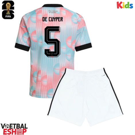 België Maxim De Cuyper #5 Uit tenue Kids WK 2026 Korte Mouw (+ Korte broeken)