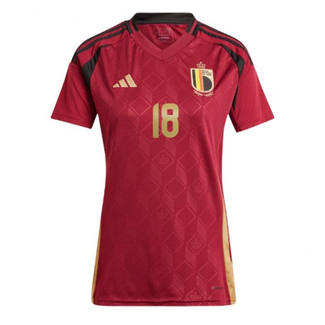 België Orel Mangala #18 Thuis tenue Dames EK 2024 Korte Mouw België Orel Mangala #18 Thuis tenue Dames EK 2024 Korte Mouw