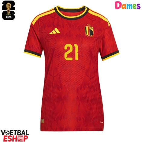 België Timothy Castagne #21 Thuis tenue Dames WK 2026 Korte Mouw