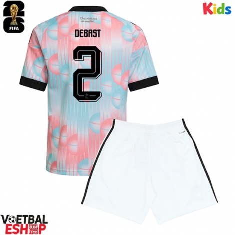 België Zeno Debast #2 Uit tenue Kids WK 2026 Korte Mouw (+ Korte broeken)