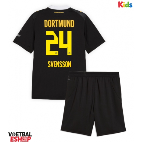 Borussia Dortmund Daniel Svensson #24 Uit tenue Kids 2026-27 Korte Mouw (+ Korte broeken)