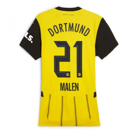 Borussia Dortmund Donyell Malen #21 Thuis tenue Dames 2024-25 Korte Mouw