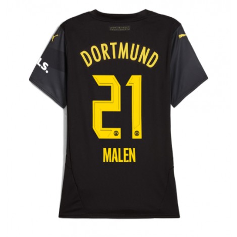 Borussia Dortmund Donyell Malen #21 Uit tenue Dames 2024-25 Korte Mouw